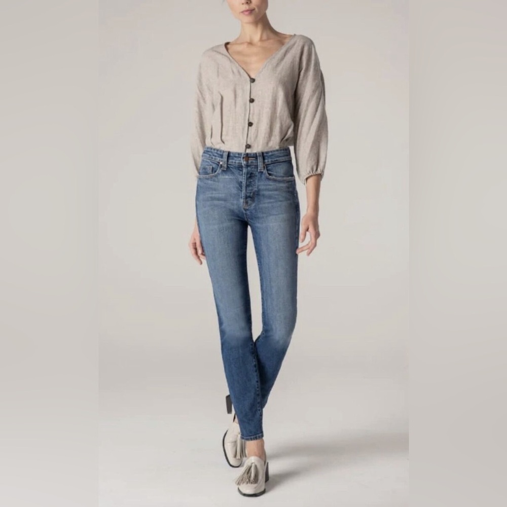 Fidelity Denim Pixie Ultra High Rise Button Fly Jeans Size 25